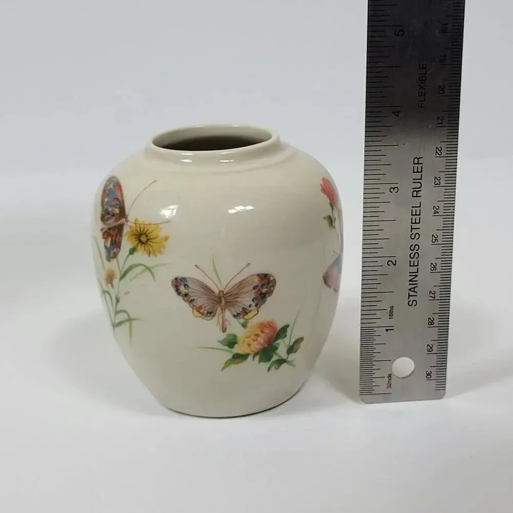 DEW Takahashi San Francisco Butterfly Vase Hand Painted Japan Vintage Porcelain
